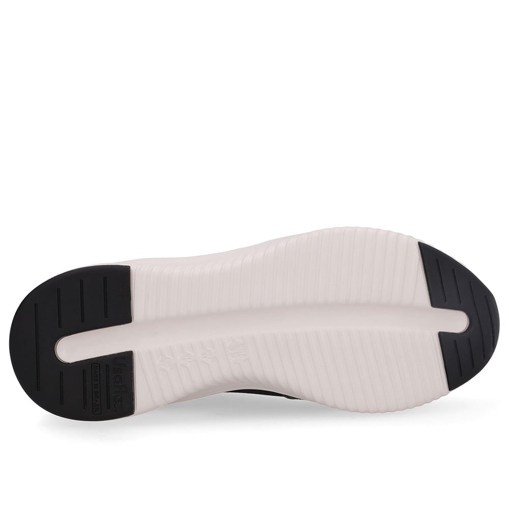 Tênis Preto Tecido Cadarço Elástico Preto 5