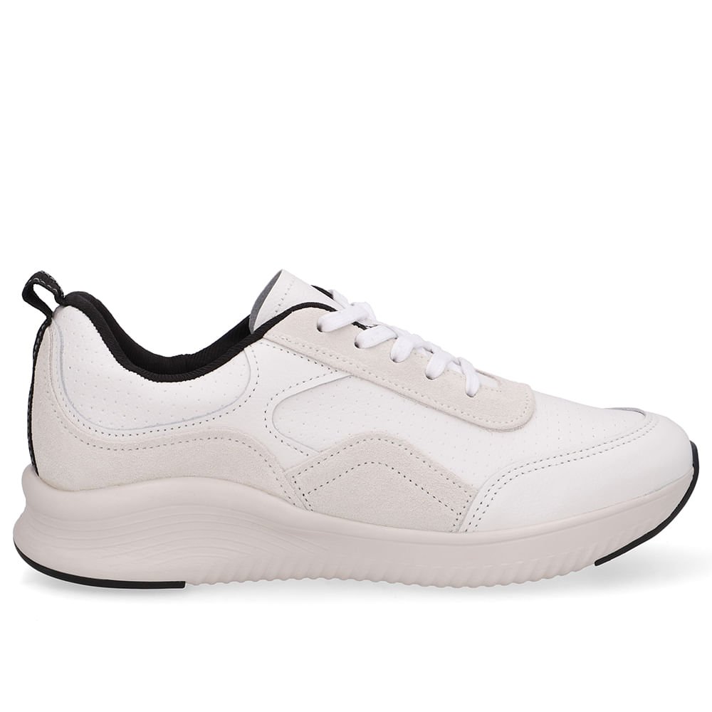 Tênis Branco Couro Cadarço