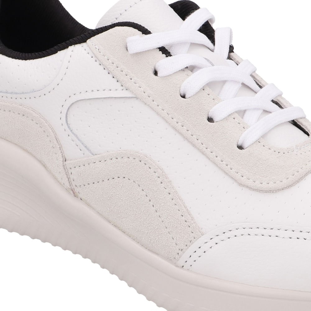 Tênis Branco Couro Cadarço Branco 4