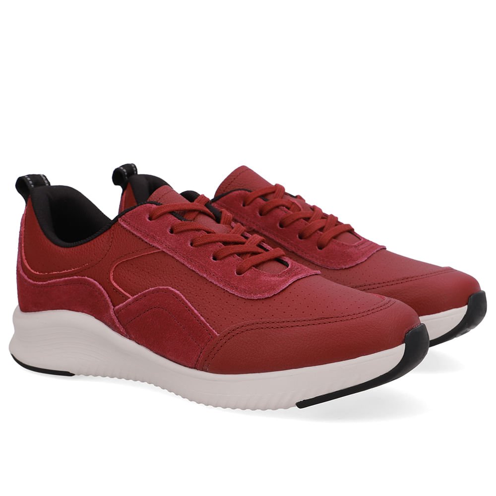Tênis Vermelho Couro Cadarço Vermelho 2