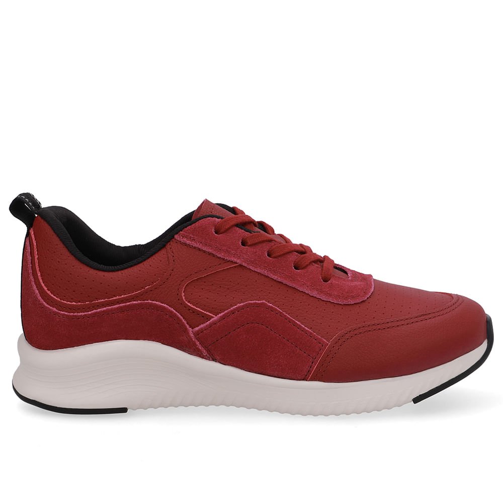 Tênis Vermelho Couro Cadarço