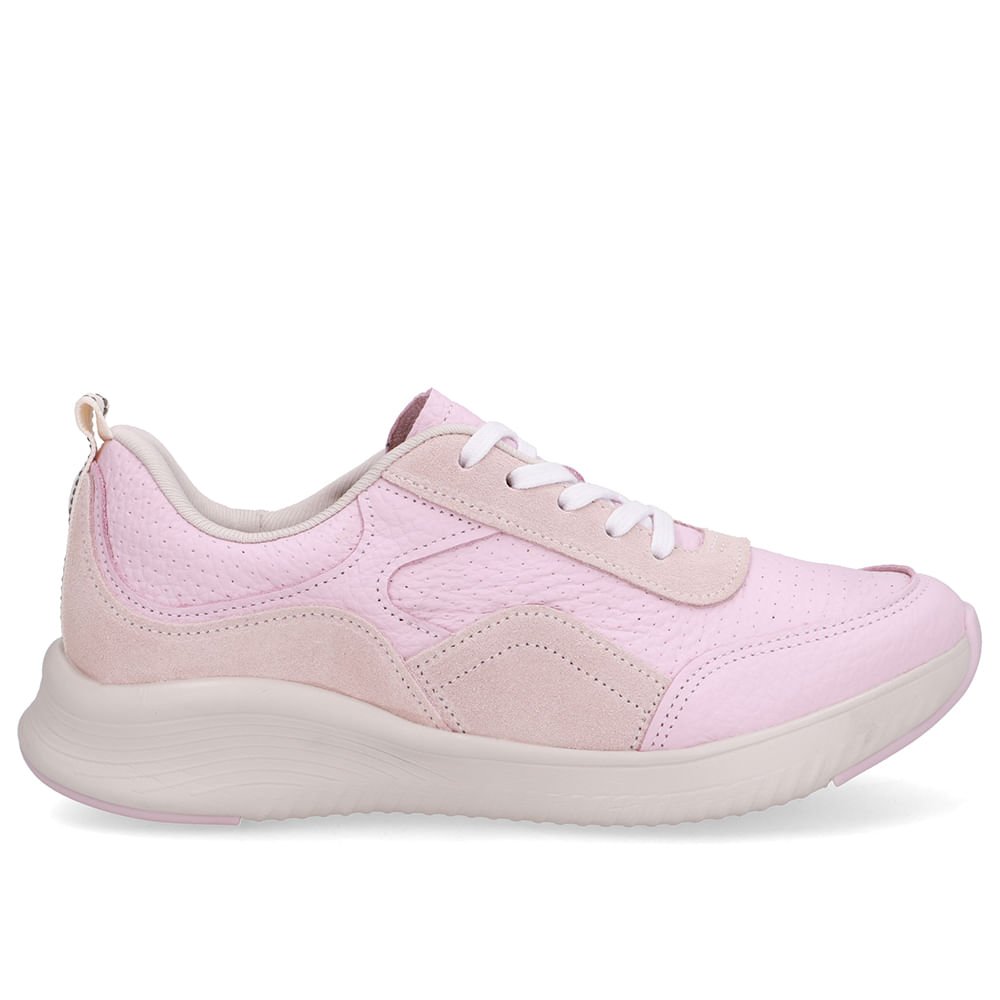 Tênis Rosa Couro Cadarço