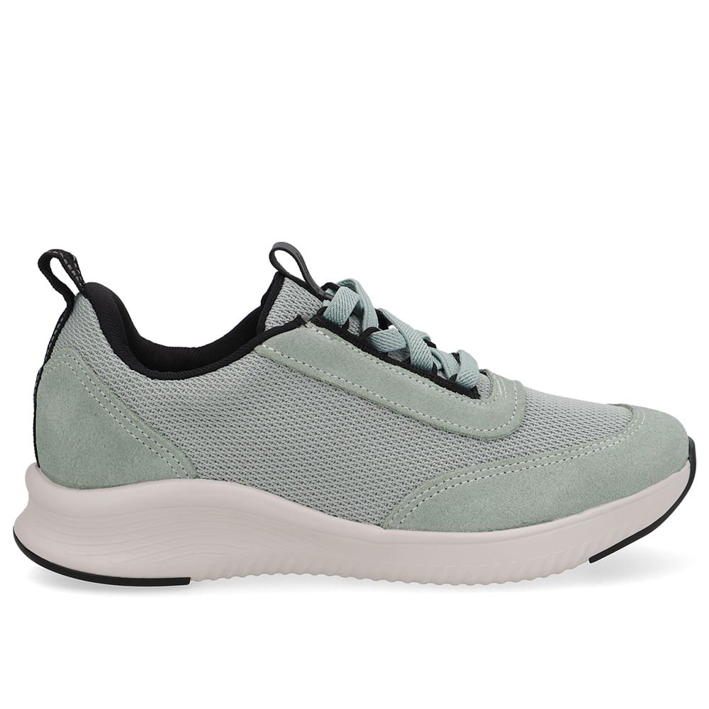 Tênis Verde Tecido Cadarço Elástico