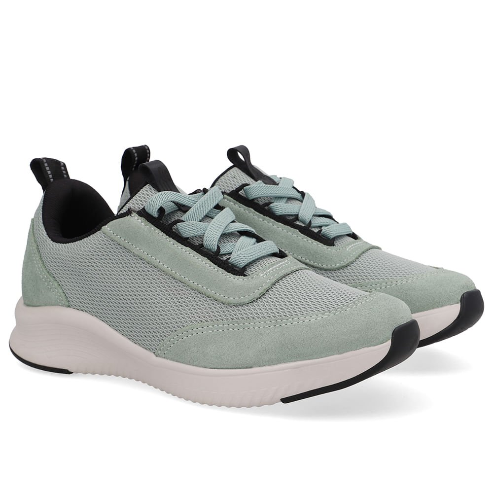 Tênis Verde Tecido Cadarço Elástico Verde 2