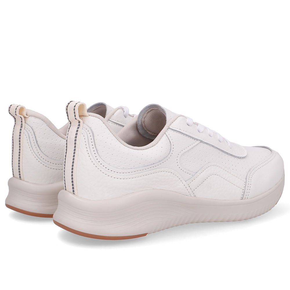 Tênis Branco Couro Cadarço Branco 3