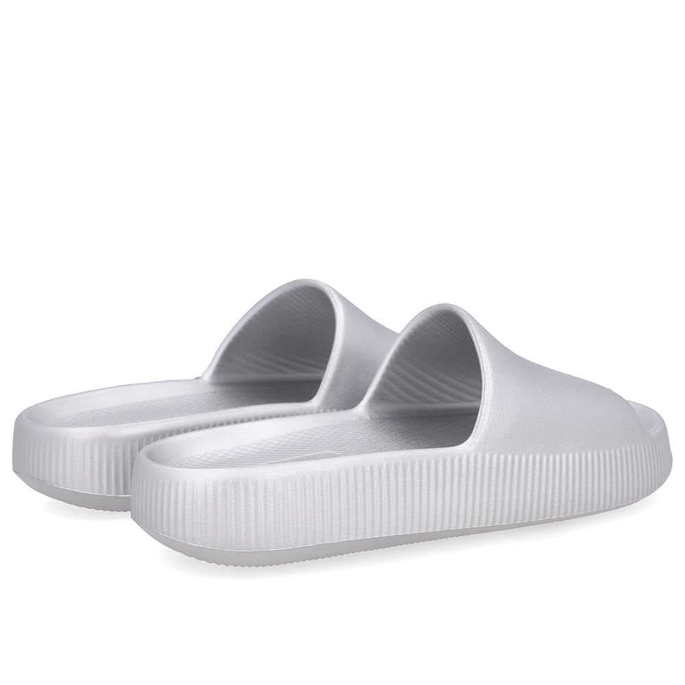 Chinelo Slide Prata Poofy Salto Plataforma Eva Prata 3