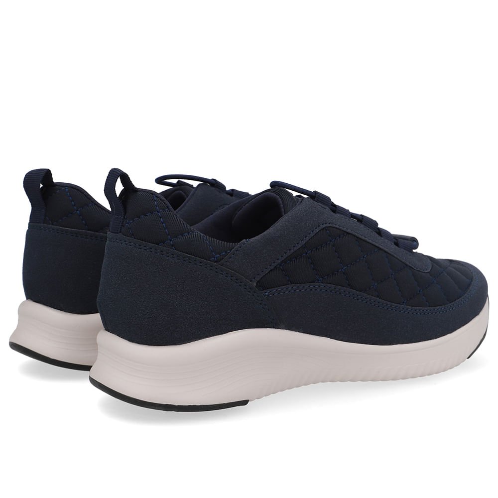 Tênis Azul Tecido Matelassê Cadarço Elástico Azul 3