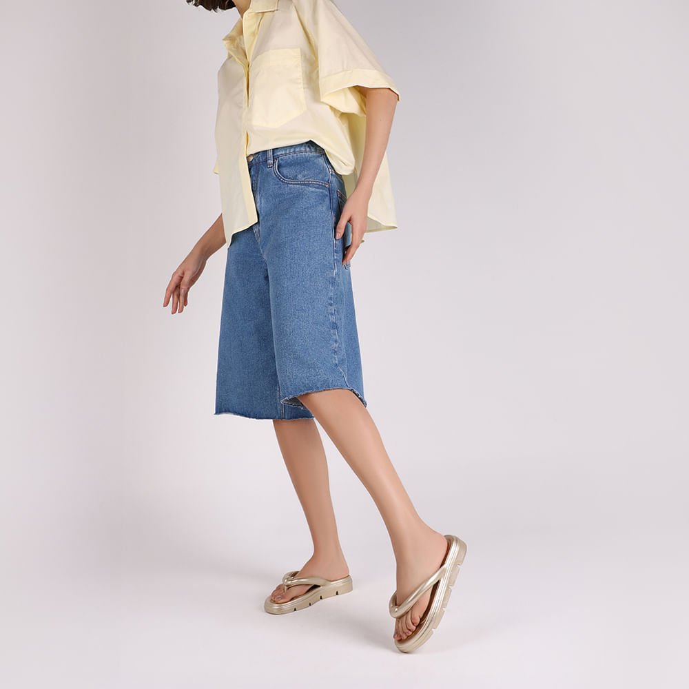 Chinelo Dourado Poofy Plataforma Eva Dourado 4