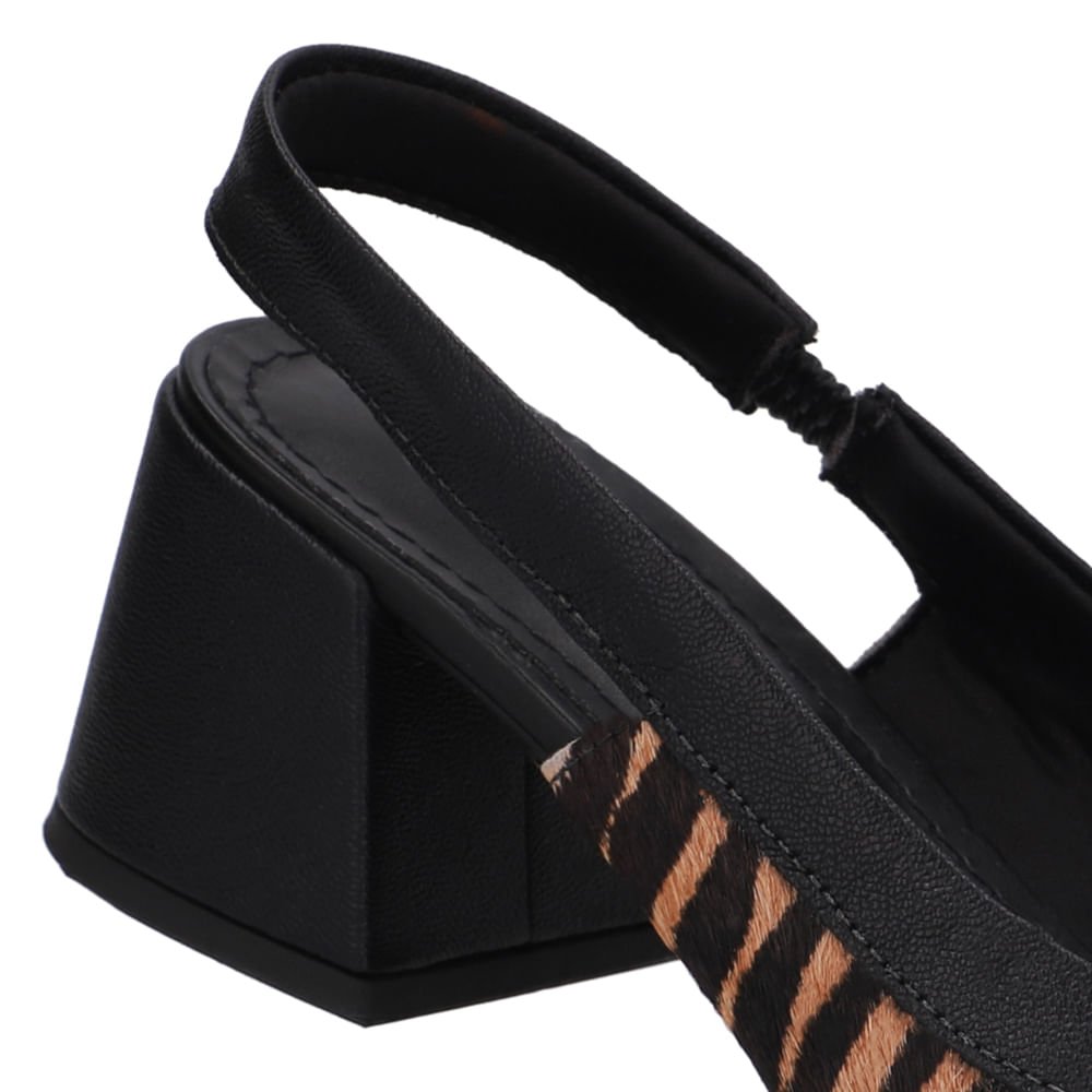 Slingback Pelo Tigre Salto Bico Fino Animal Print 4