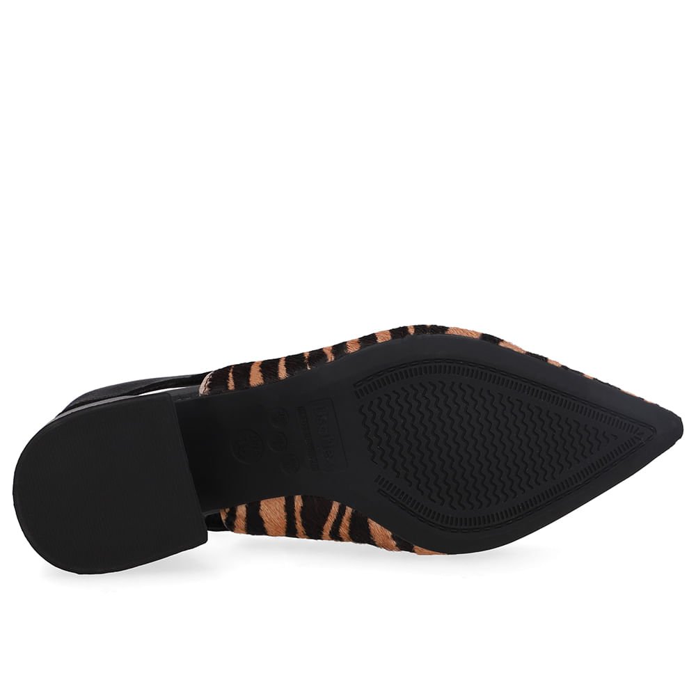Slingback Pelo Tigre Salto Bico Fino Animal Print 5
