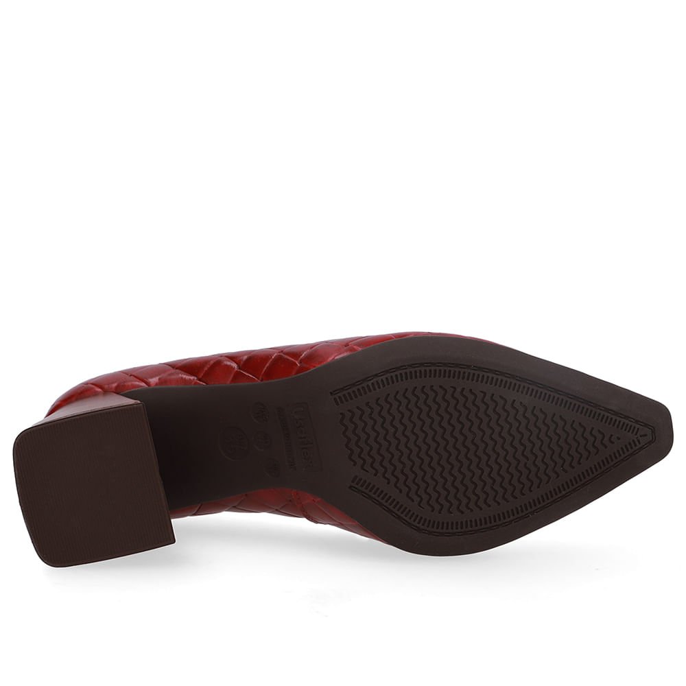 Scarpin Vermelho Bico Fino Maxi Tressê Vermelho 5