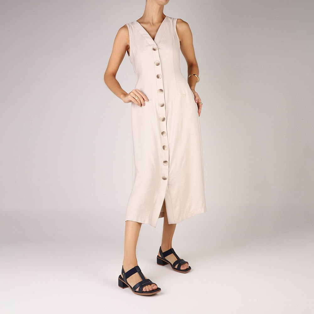 Sandália Couro Azul Costura Enfeite Azul 4