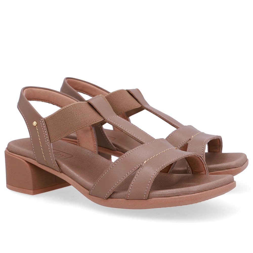 Sandália Marrom Costura Enfeite Marrom 2