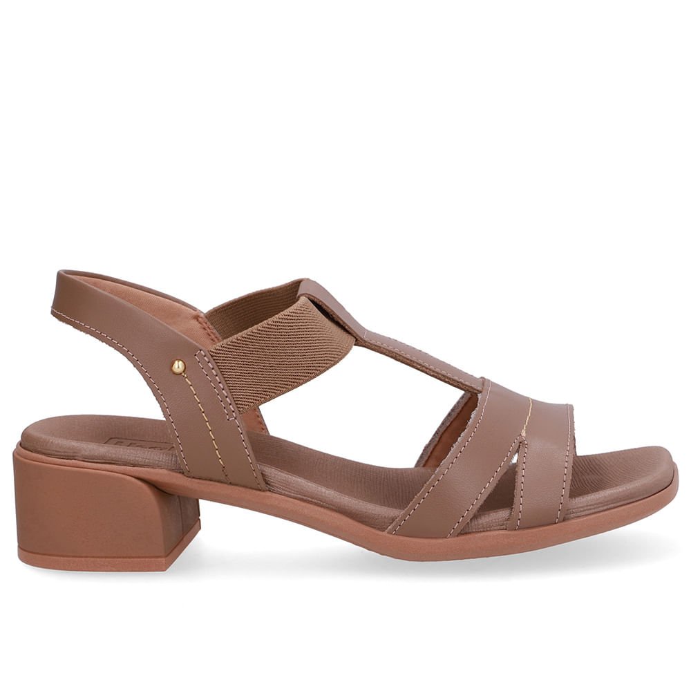 Sandália Marrom Costura Enfeite Marrom 1