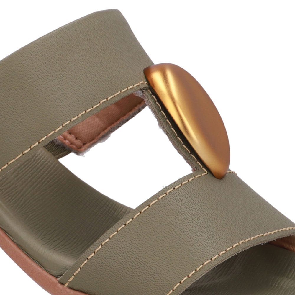 Tamanco Bico Quadrado Couro Verde Verde 4