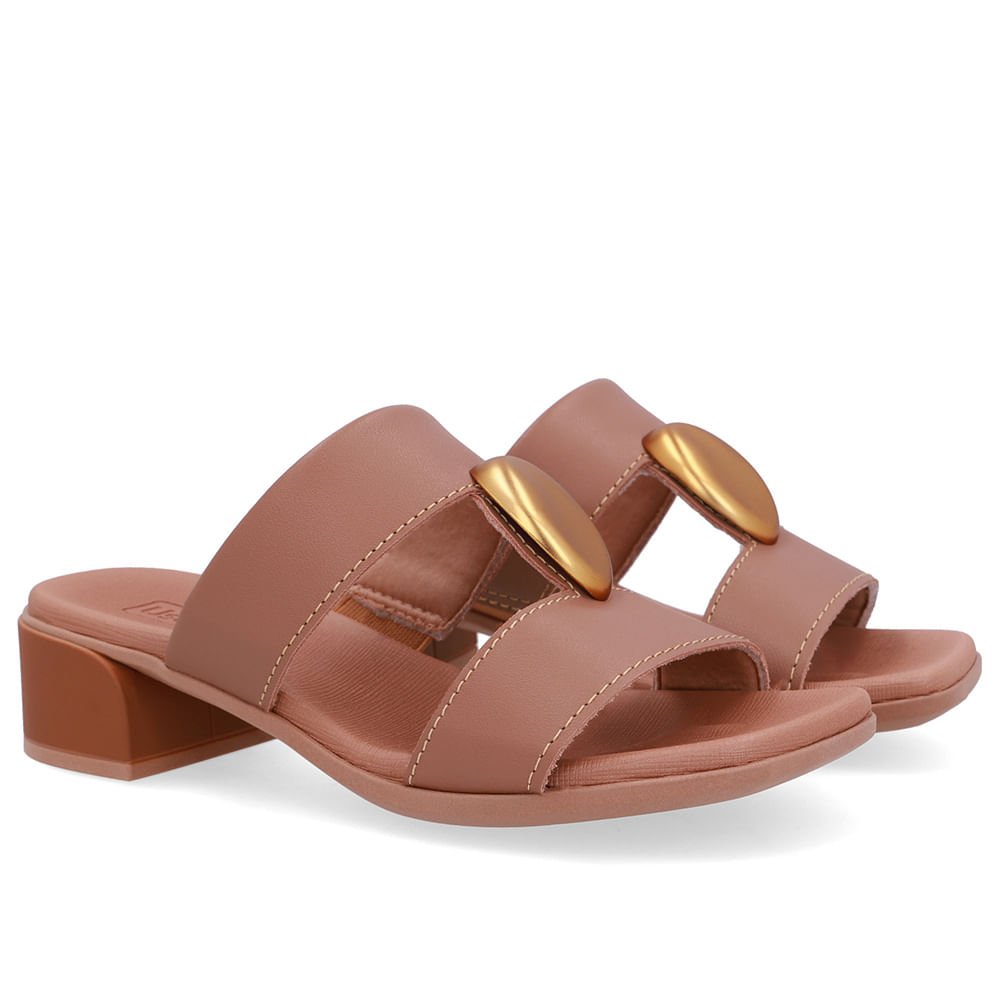 Tamanco Bico Quadrado Couro Marrom Marrom 2