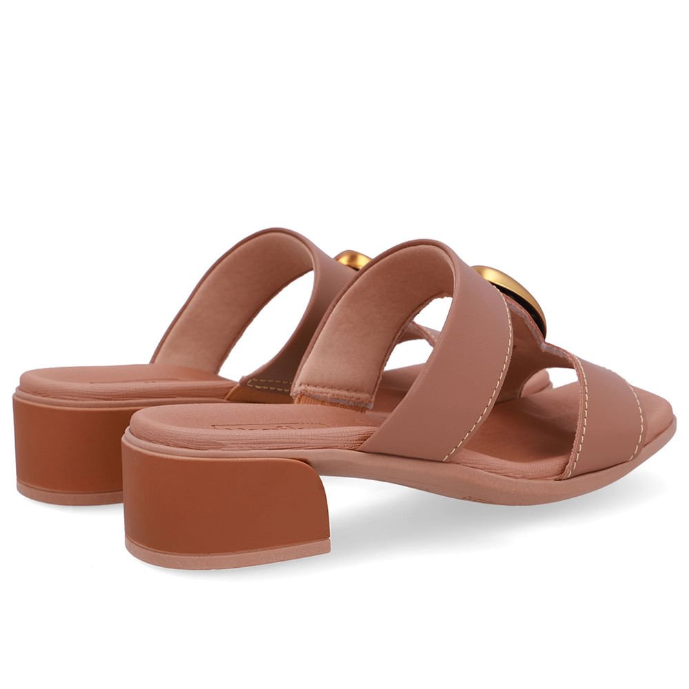 Tamanco Bico Quadrado Couro Marrom Marrom 3