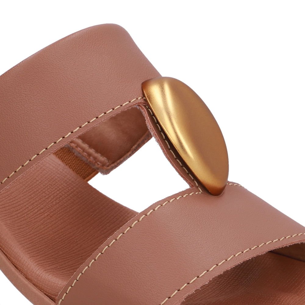 Tamanco Bico Quadrado Couro Marrom Marrom 4