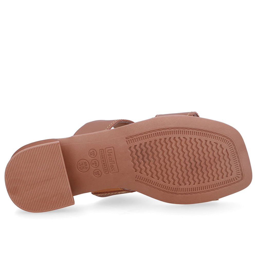 Tamanco Bico Quadrado Couro Marrom Marrom 5