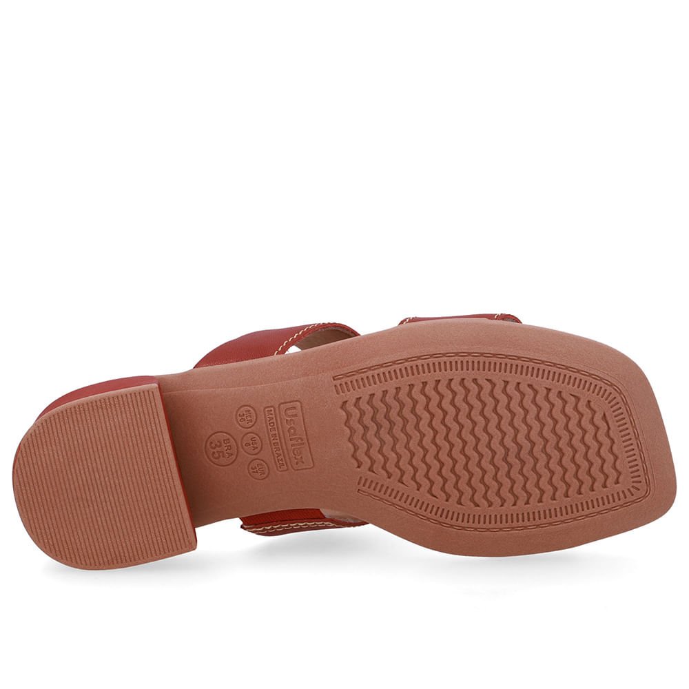 Tamanco Bico Quadrado Couro Marrom Marrom 5