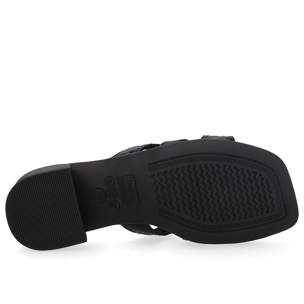 Tamanco Maxi Tressê Couro Preto Preto 5