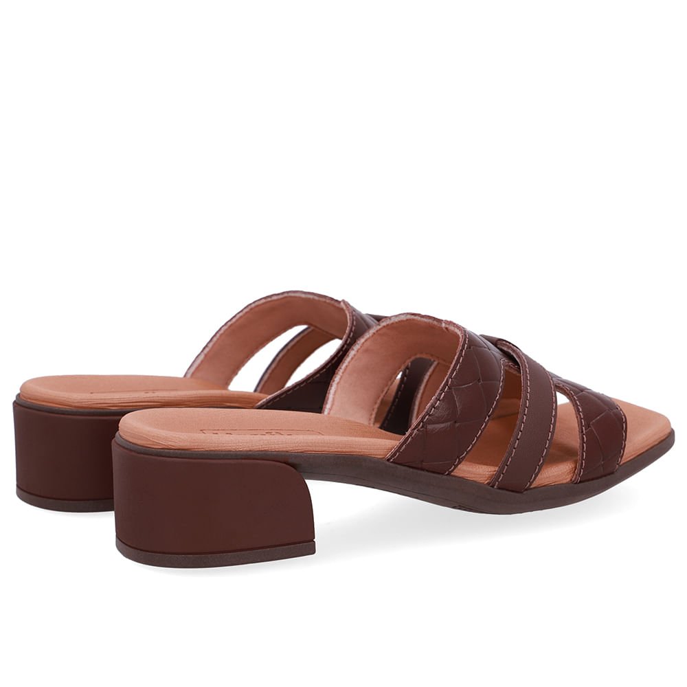 Tamanco Maxi Tressê Couro Marrom Marrom 3