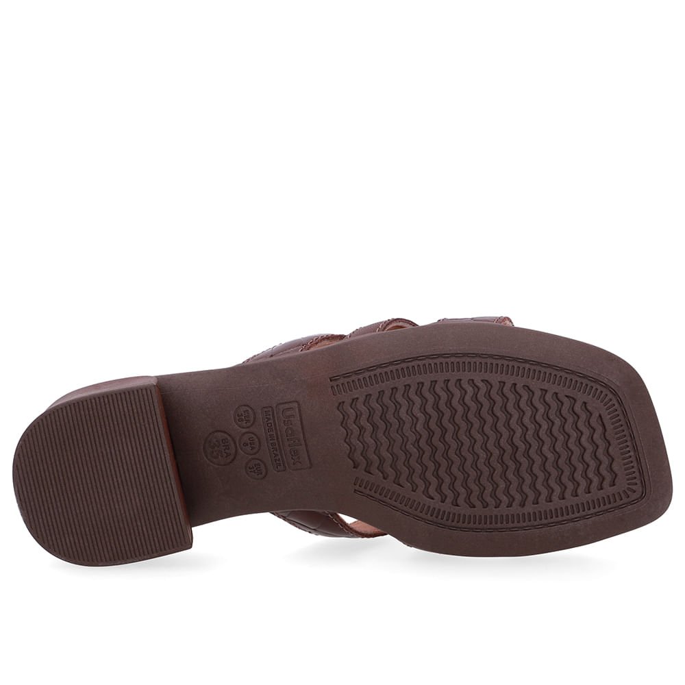 Tamanco Maxi Tressê Couro Marrom Marrom 5