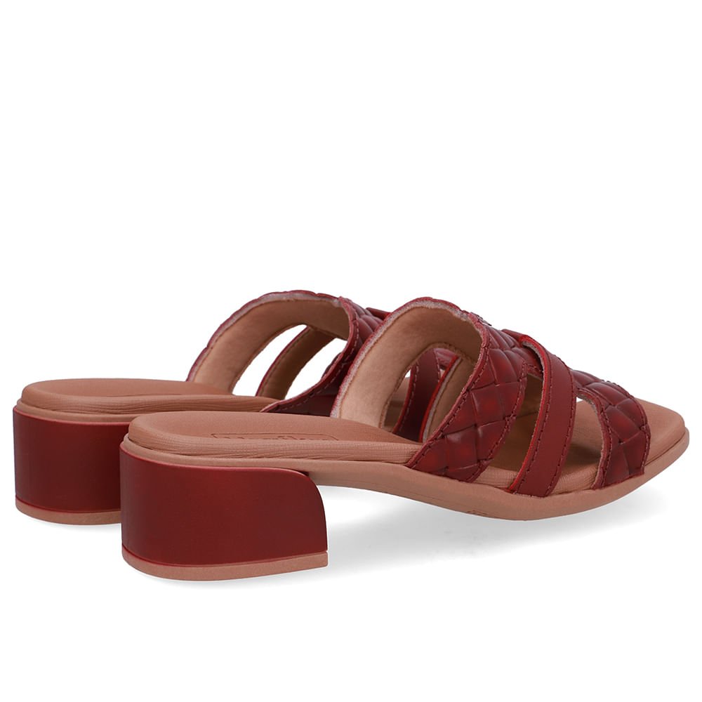 Tamanco Maxi Tressê Couro Vermelho Vermelho 3