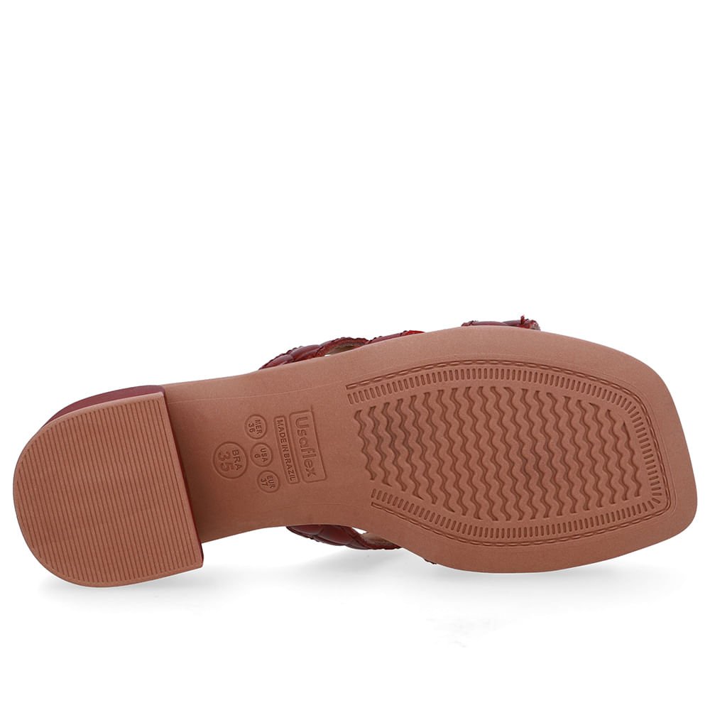 Tamanco Maxi Tressê Couro Vermelho Vermelho 5