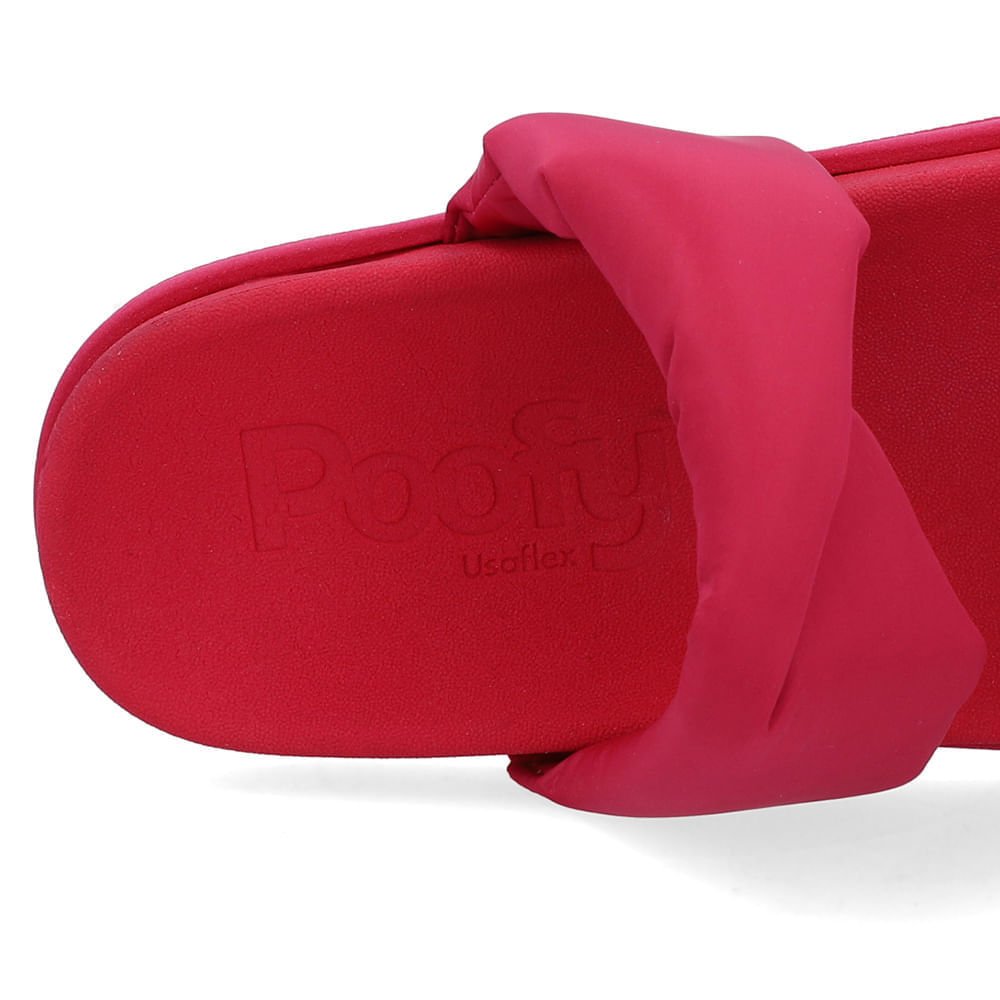 Slide Plataforma Poofy Rosa Tecido Rosa 4