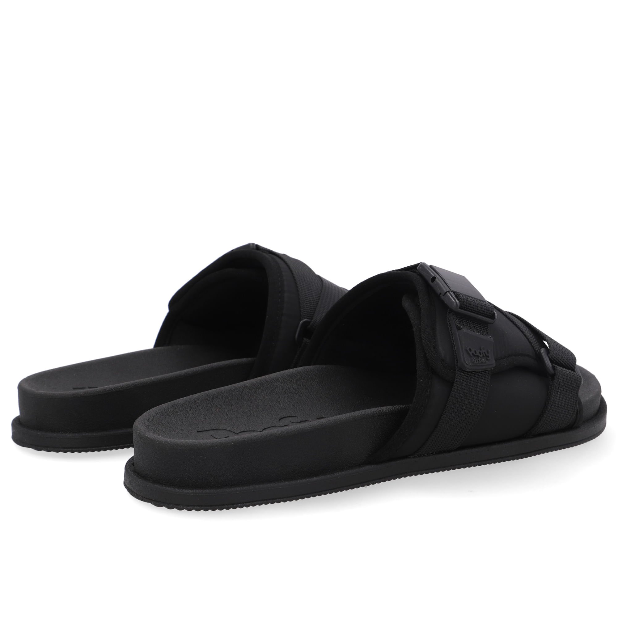 Slide Plataforma Poofy Preto Tira Nylon Preto 3