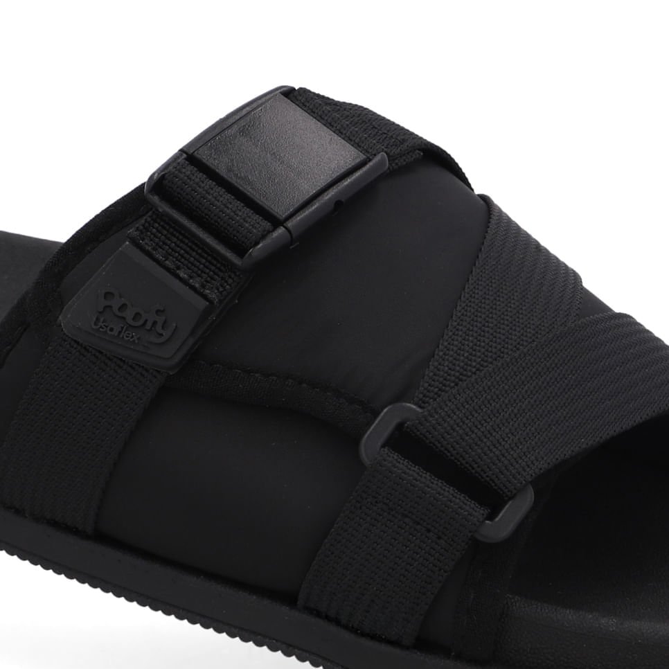 Slide Plataforma Poofy Preto Tira Nylon Preto 3