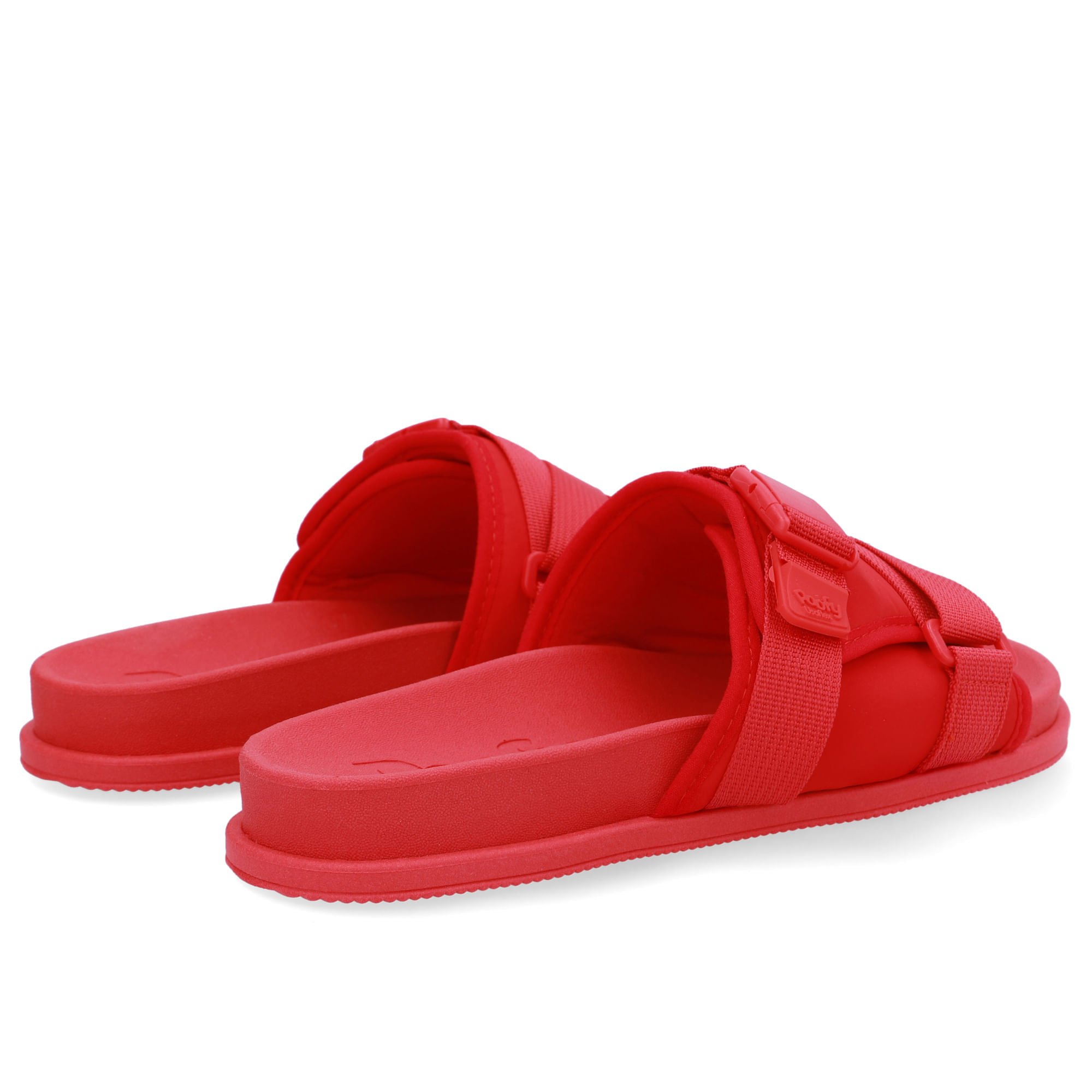 Slide Plataforma Poofy Vermelho Tira Nylon Vermelho 3