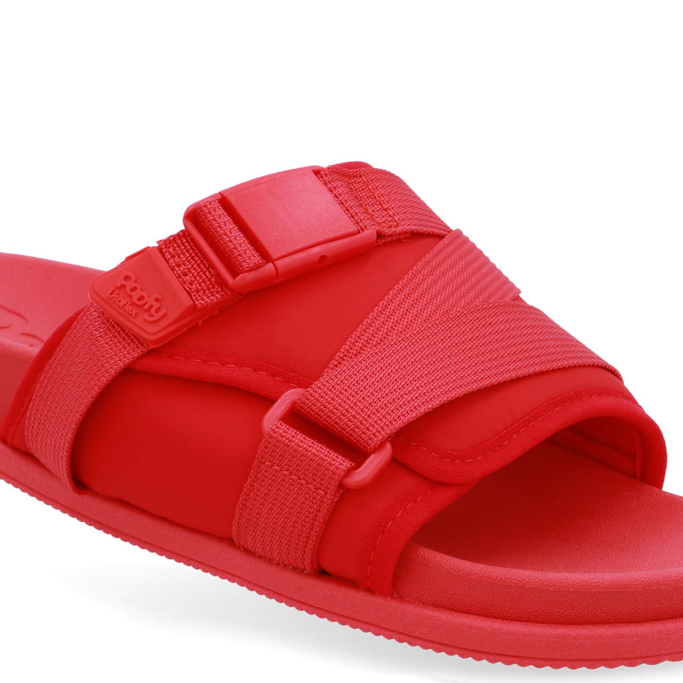 Slide Plataforma Poofy Vermelho Tira Nylon Vermelho 4
