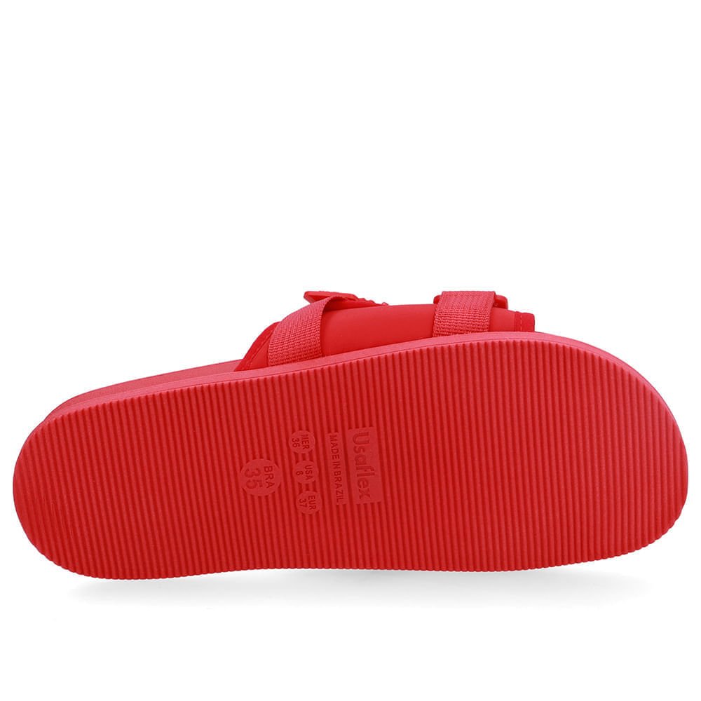 Slide Plataforma Poofy Vermelho Tira Nylon Vermelho 5