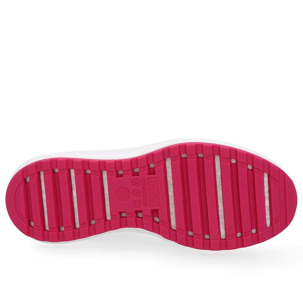 Tênis Poofy Tecido Branco Branco/Cinza/Rosa 3