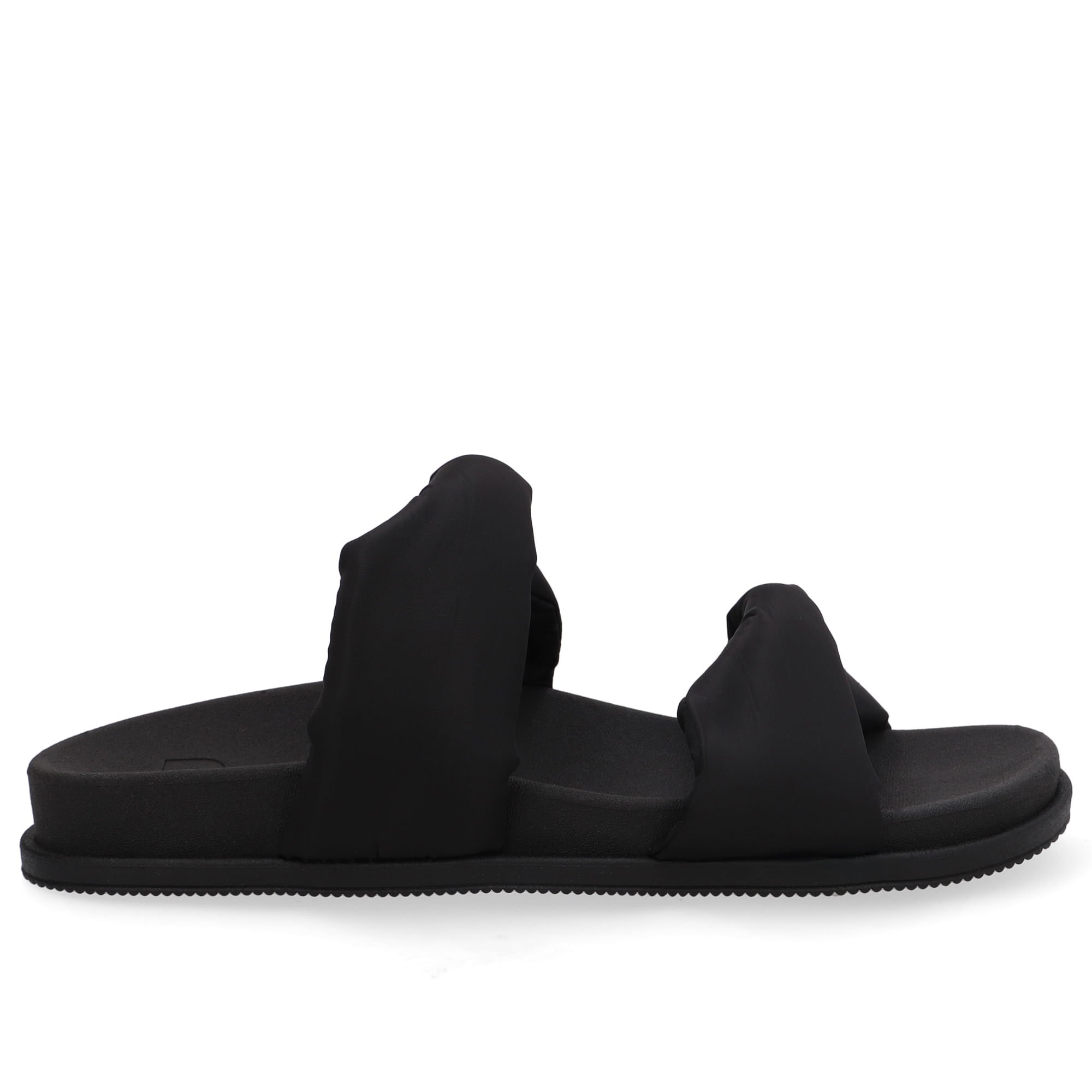 Slide Plataforma Poofy Preto Tecido