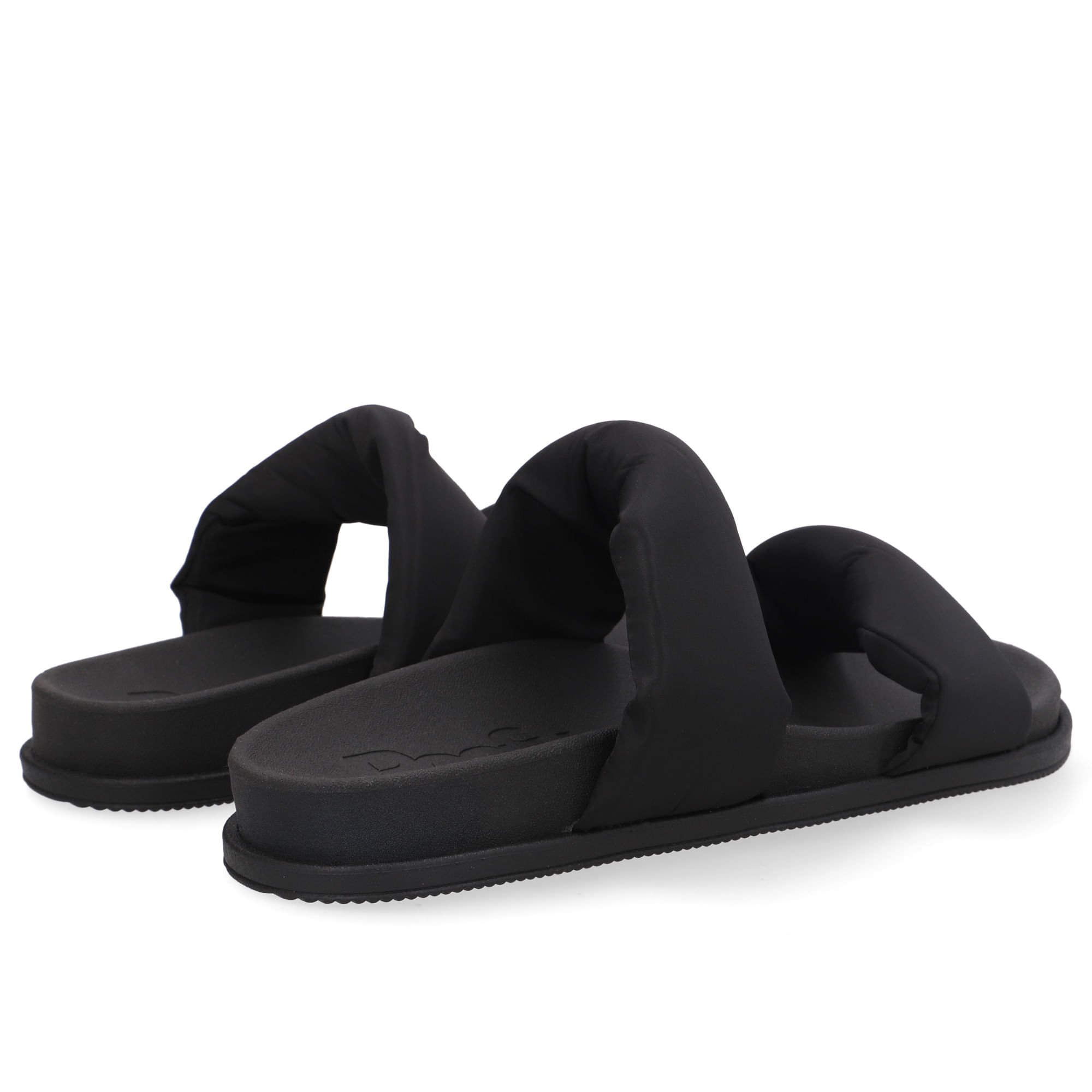 Slide Plataforma Poofy Preto Tecido Preto 3