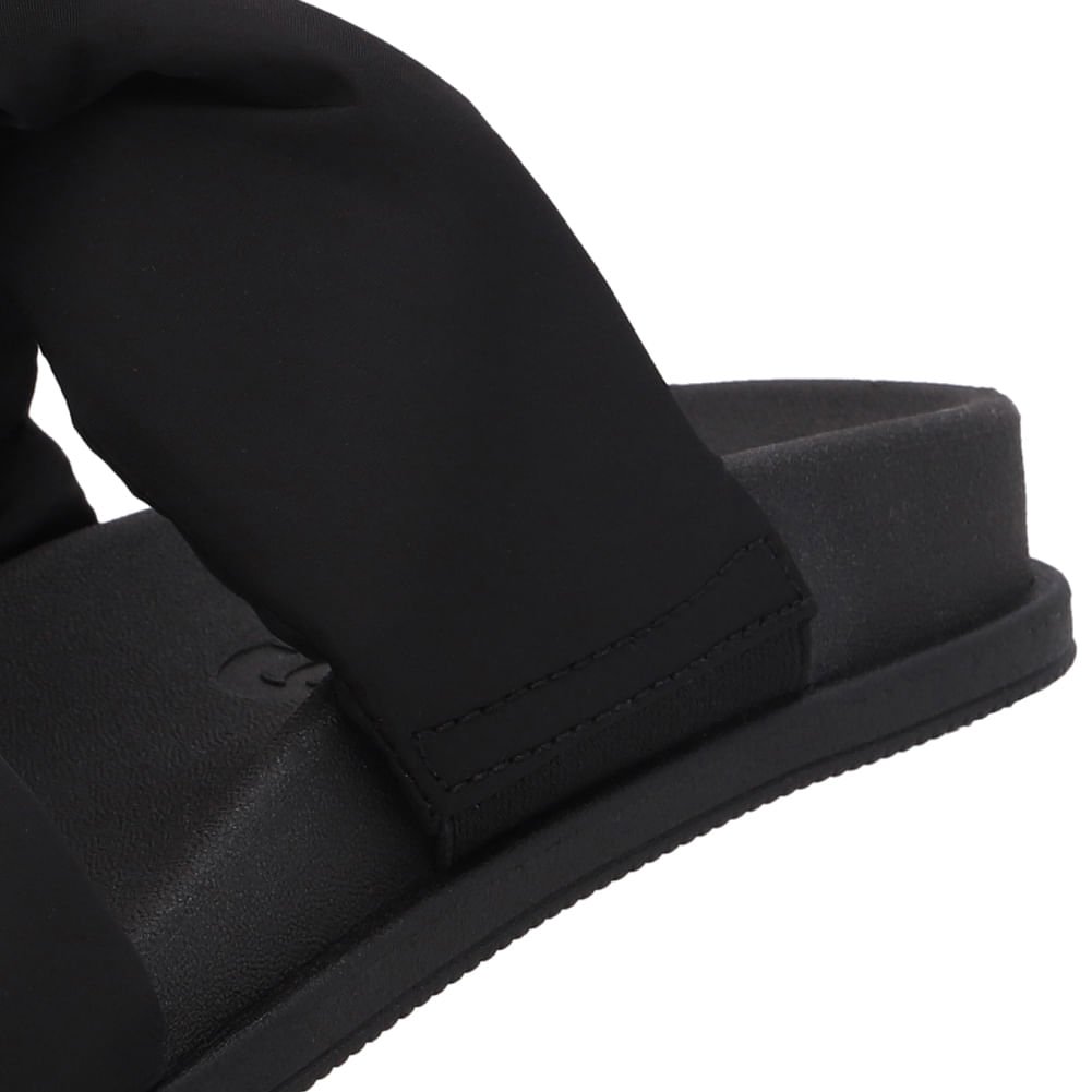 Slide Plataforma Poofy Preto Tecido Preto 4