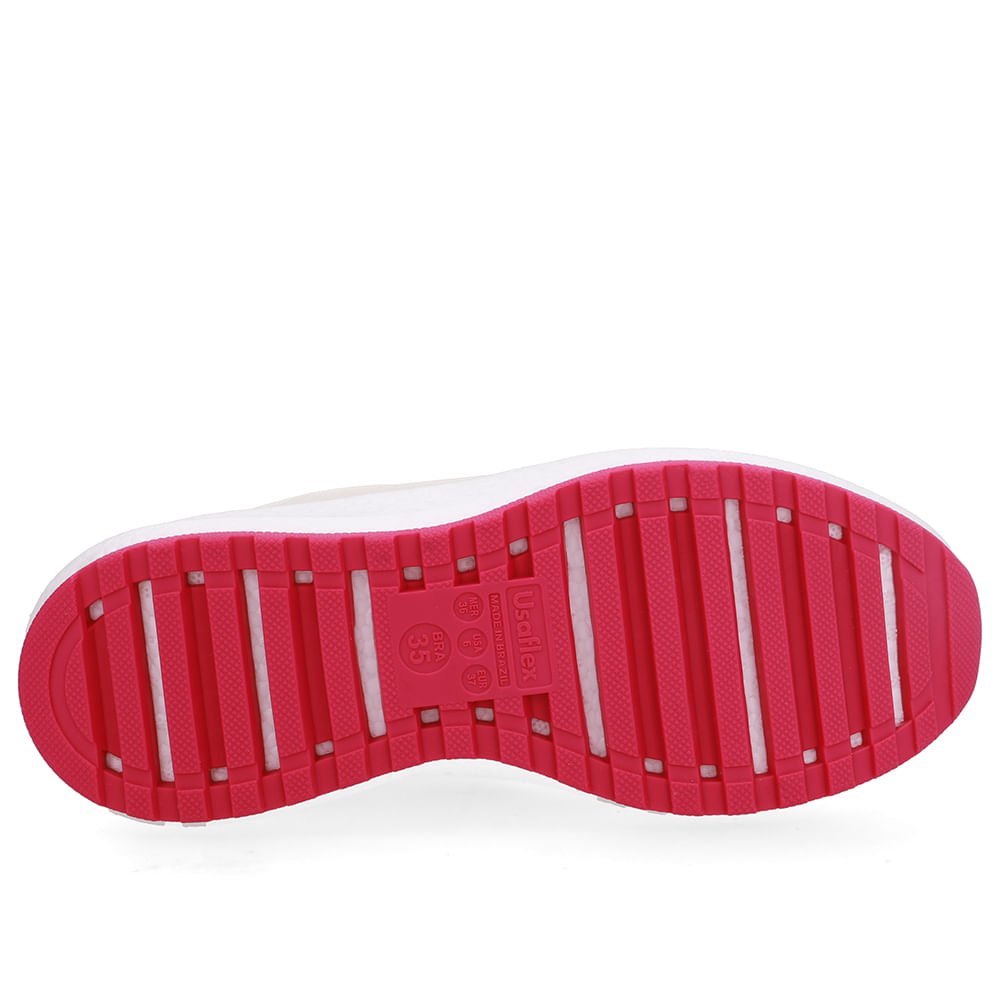 Tênis Poofy Tecido Bege Bege/Rosa 5