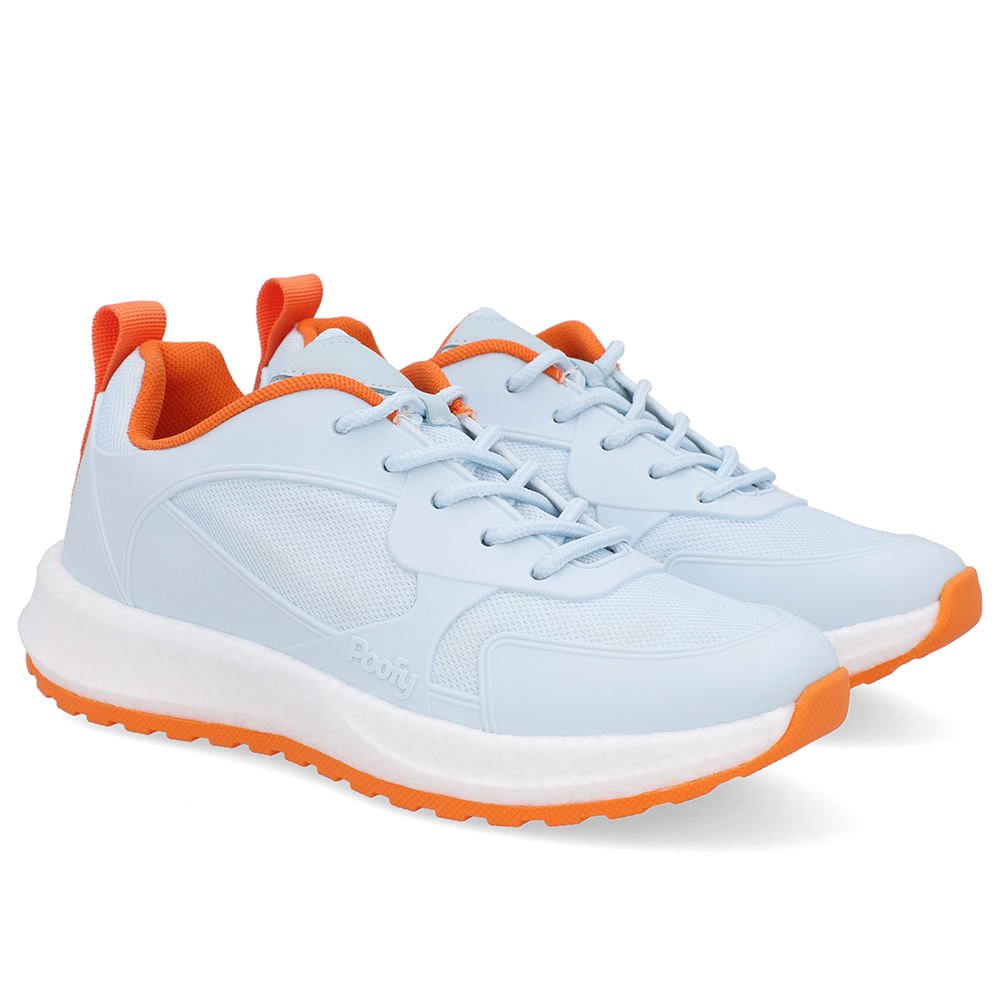 Tênis Poofy Tecido Azul Azul/Laranja 2