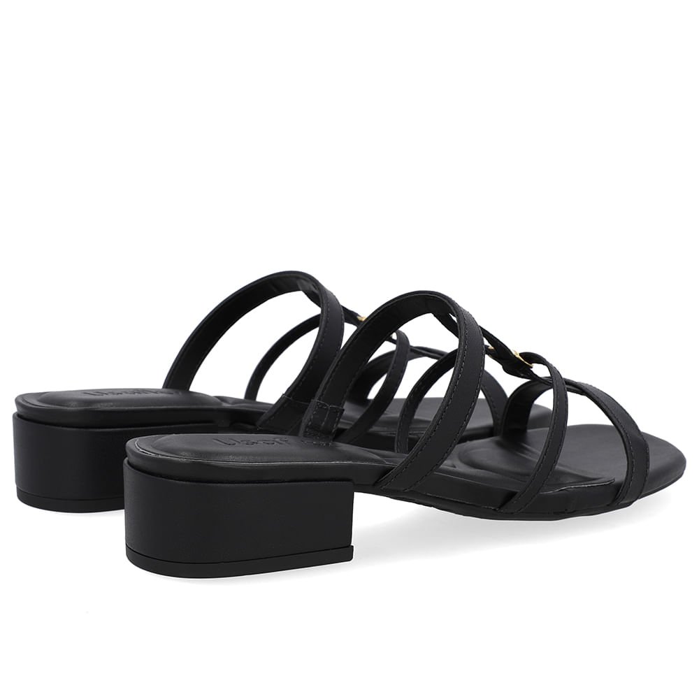 Tamanco Salto Bloco Couro Preto Preto 2