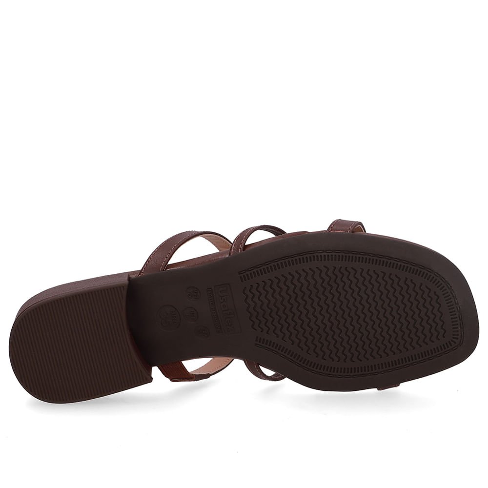 Tamanco Salto Bloco Couro Marrom Marrom 5