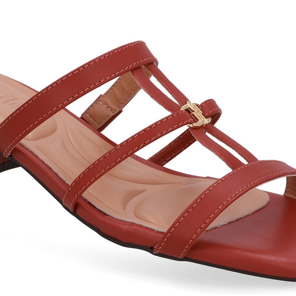 Tamanco Salto Bloco Couro Marrom Marrom 4