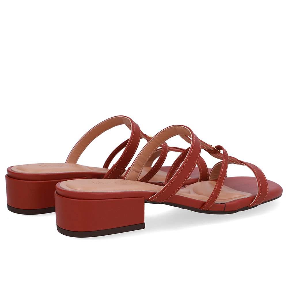 Tamanco Salto Bloco Couro Marrom Marrom 3