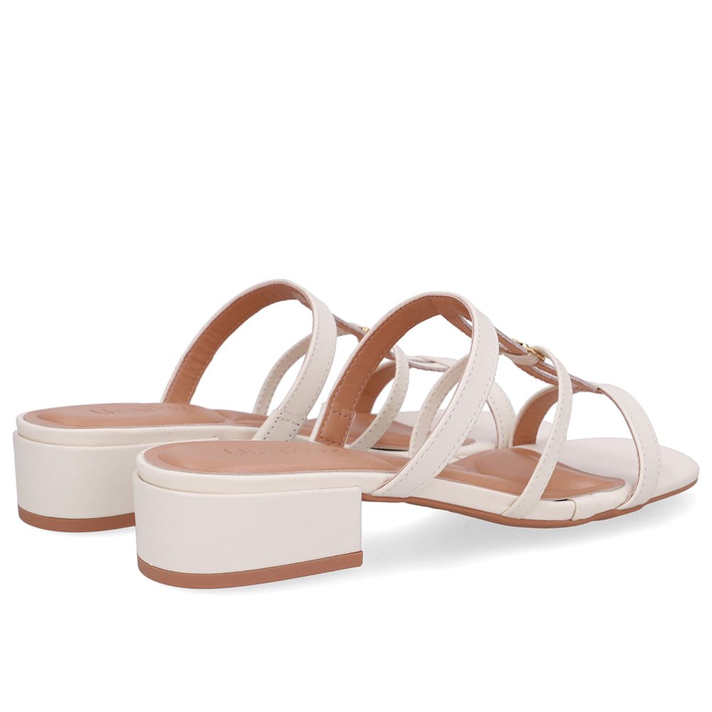 Tamanco Salto Bloco Couro Branco Marfim Marfim 3