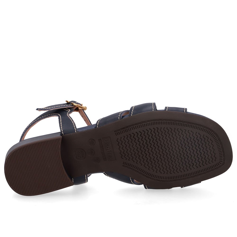 Sandália Couro Azul Tiras Azul 5