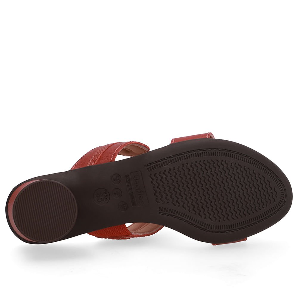 Tamanco Salto Bloco Redondo Couro Marrom Marrom 5