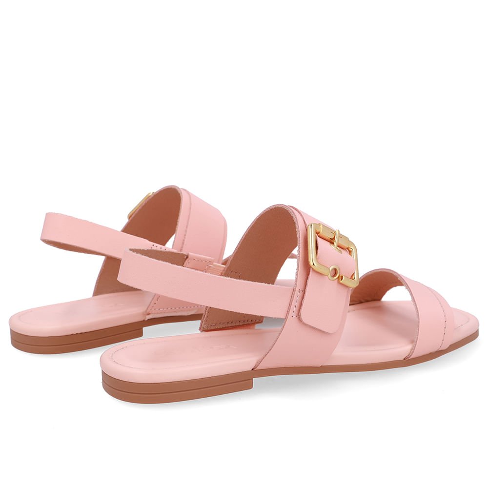 Sandália Couro Laranja Enfeite Fivela Laranja 3