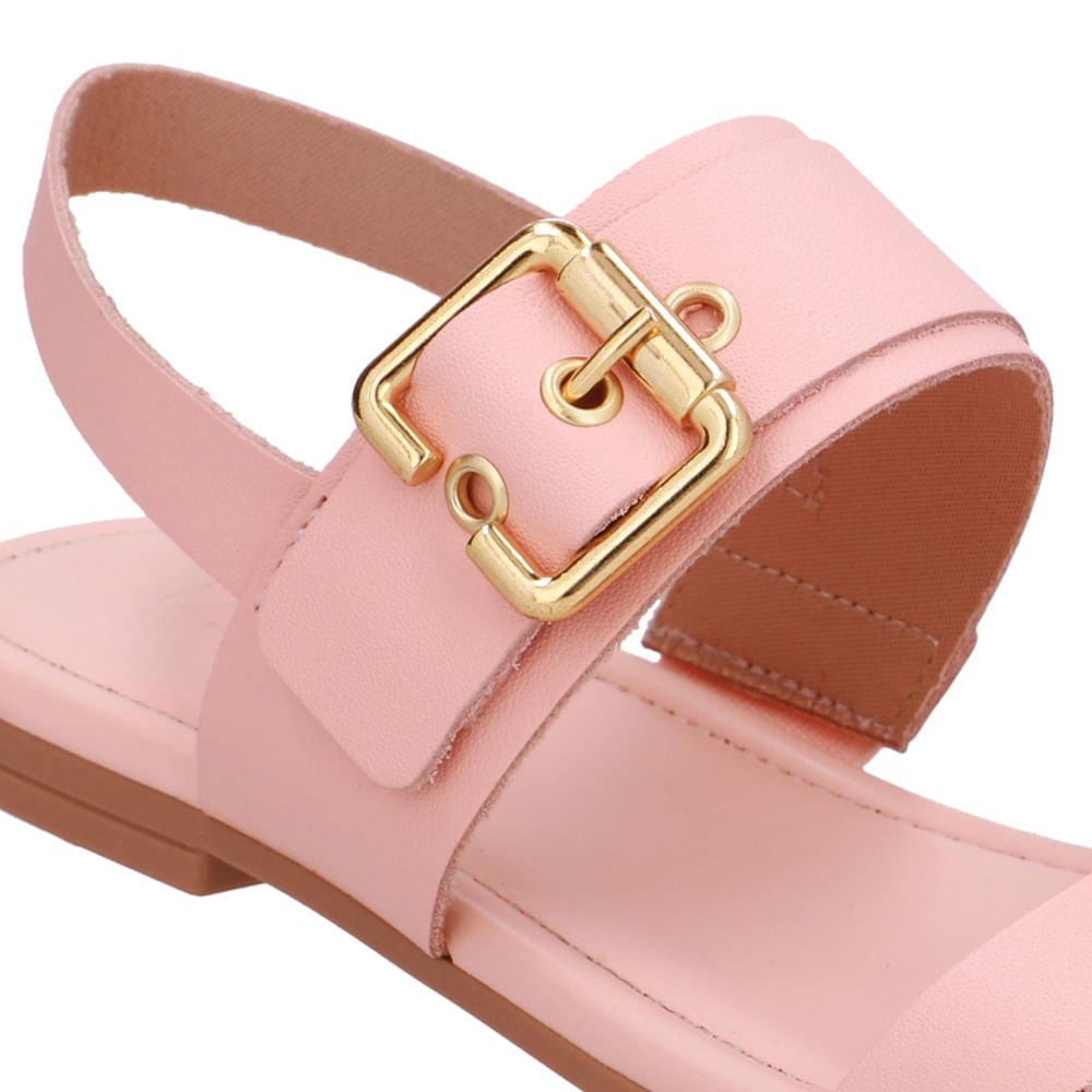 Sandália Couro Laranja Enfeite Fivela Laranja 4